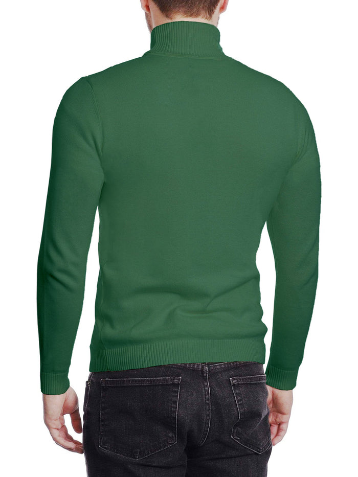 Arthur Black Men's Hunter Green Pullover Cotton Blend Turtleneck Sweater Shirt - The Suit Depot