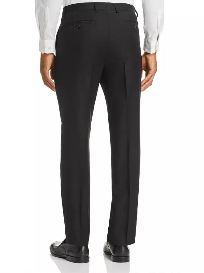 Men's John Varvatos Black 100% Wool Classic Fit Dress Pants - The Suit Depot