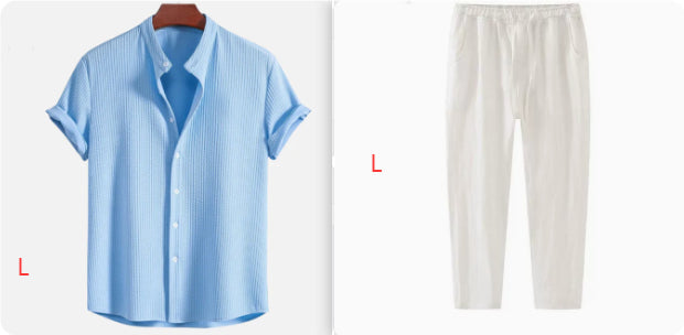 Men's Loose Casual Shirt - Short Sleeve Summer Top