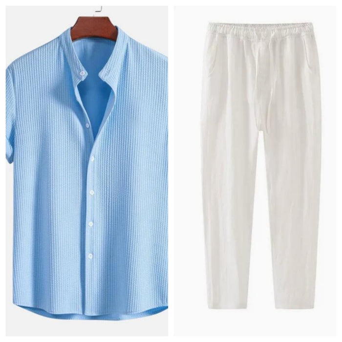 Men's Loose Casual Shirt - Short Sleeve Summer Top