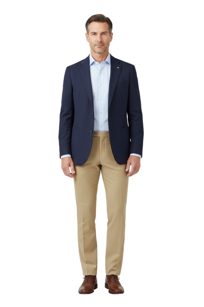Men's Regular Fit Flat Front Wool Suit Pant - The Suit Depot