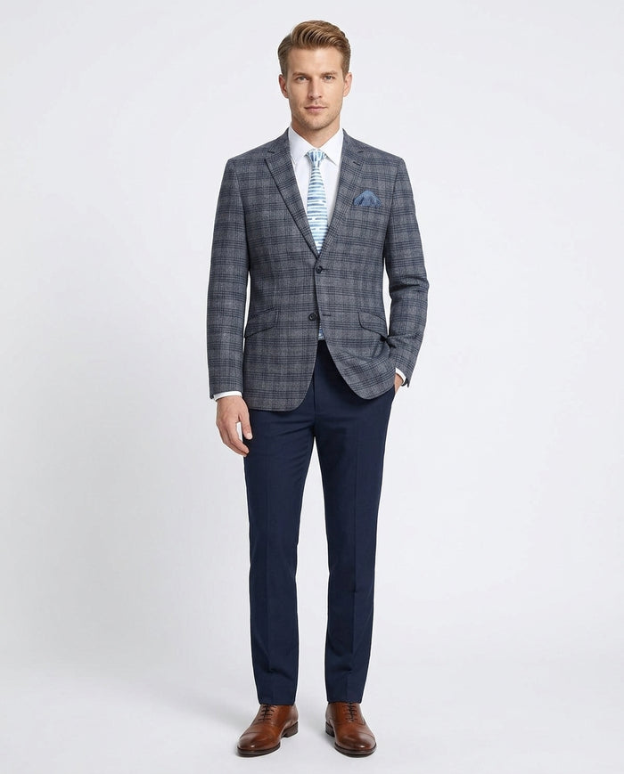 Men's Slim Fit Stretch Checked Blazer