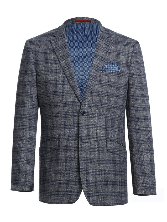 Men's Slim Fit Stretch Checked Blazer - The Suit Depot