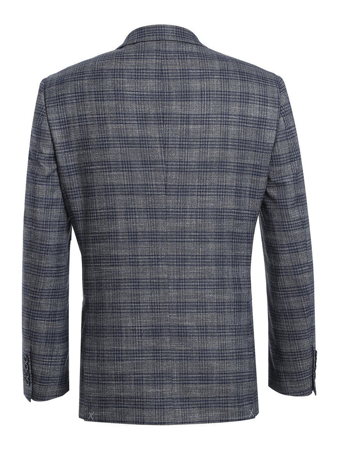 Men's Slim Fit Stretch Checked Blazer - The Suit Depot