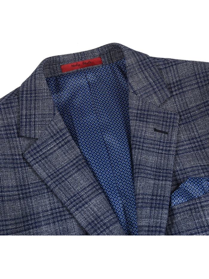 Men's Slim Fit Stretch Checked Blazer - The Suit Depot
