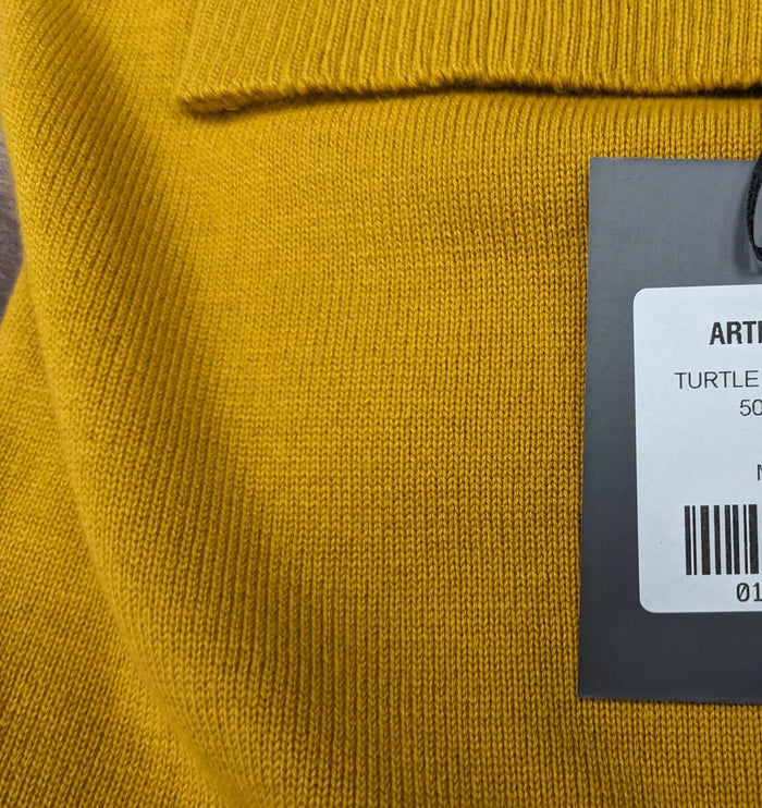 Arthur Black Men's Solid Mustard Pullover Cotton Blend Turtleneck Sweater Shirt - The Suit Depot