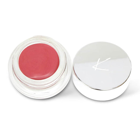 Front of Kylie's Professional Cheek & Lip Cream in a pot with a silver lid on a white background.