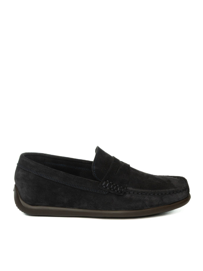 FRAU Mocassino camoscio blu 14B2 CASTORO-BLU