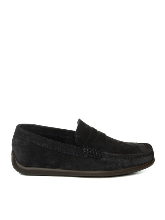 FRAU Mocassino camoscio blu 14B2 CASTORO-BLU