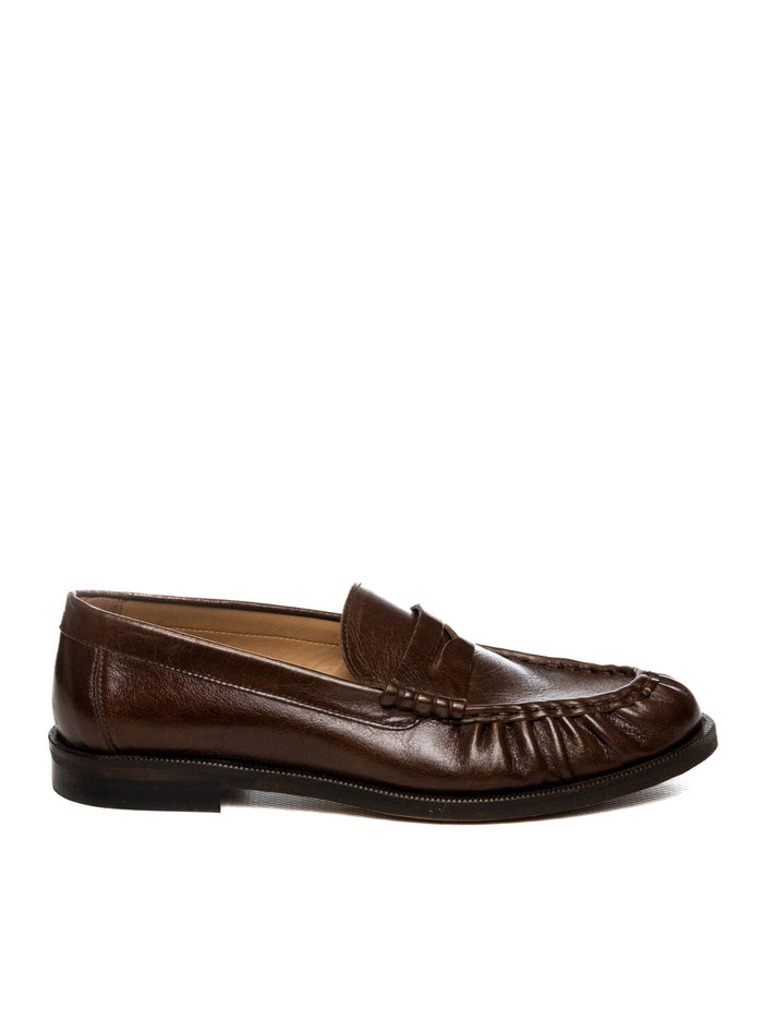 GISEL MOIRE mocassino pelle marrone MADD VIT-MARRONE