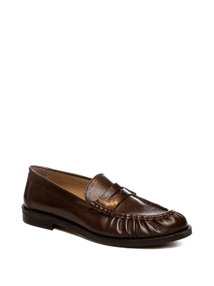 GISEL MOIRE mocassino pelle marrone MADD VIT-MARRONE