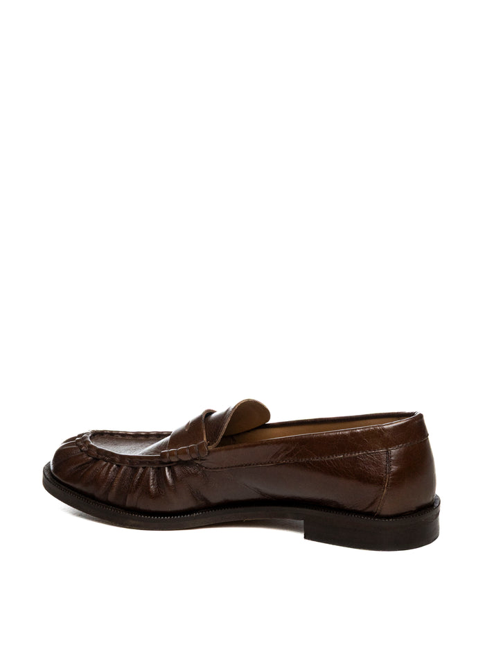 GISEL MOIRE mocassino pelle marrone MADD VIT-MARRONE