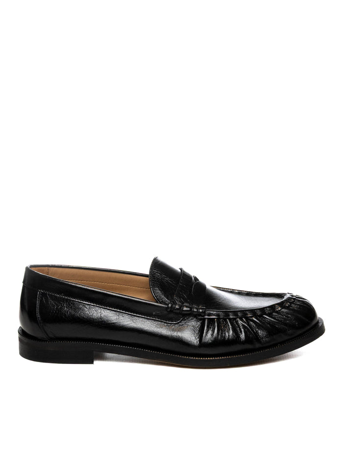GISEL MOIRE mocassino pelle nero MADD VIT-NERO