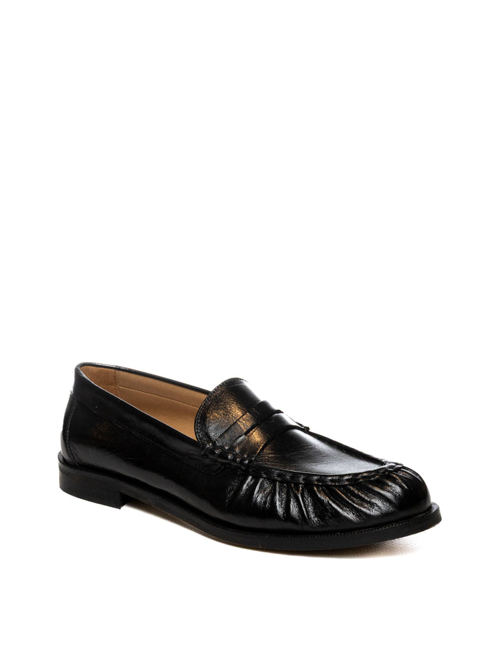 GISEL MOIRE mocassino pelle nero MADD VIT-NERO