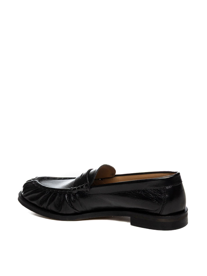 GISEL MOIRE mocassino pelle nero MADD VIT-NERO