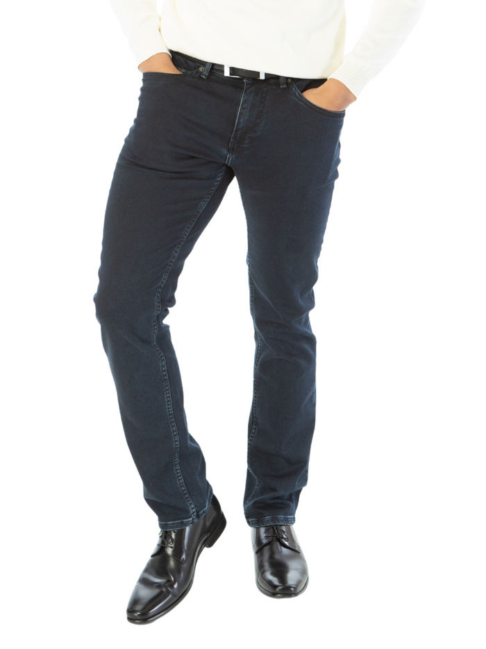 Montreux Mens Slim Fit Navy Blue 5 Pocket Stretch Jeans - The Suit Depot