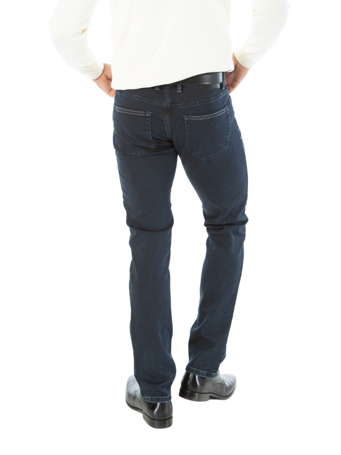 Montreux Mens Slim Fit Navy Blue 5 Pocket Stretch Jeans - The Suit Depot