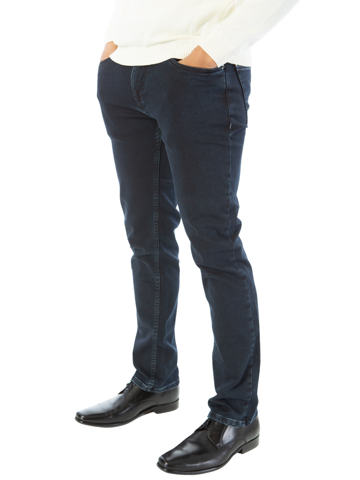 Montreux Mens Slim Fit Navy Blue 5 Pocket Stretch Jeans - The Suit Depot