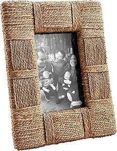 Mud Pie 5X7 Natural Seagrass Frame; 11 1/2" x 9"