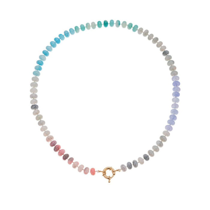 Natural Stone Semi-Precious Glass Mixed Necklace | 40NK9659
