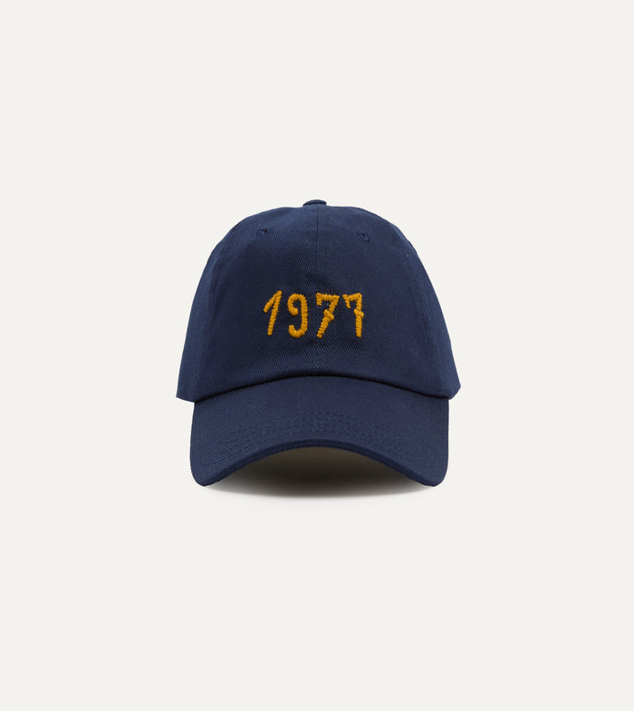Navy Chainstitch '1977' Cotton Twill Baseball Cap