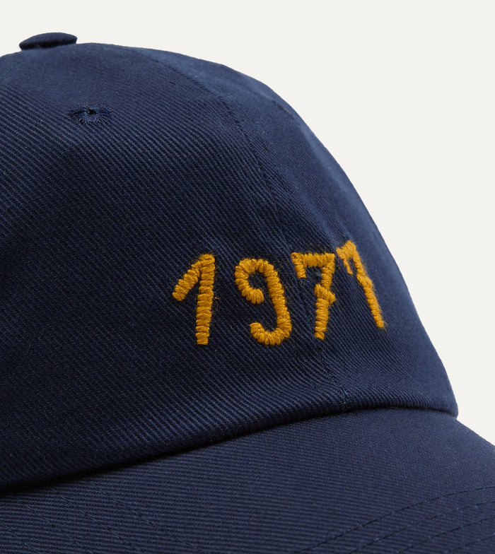 Navy Chainstitch '1977' Cotton Twill Baseball Cap