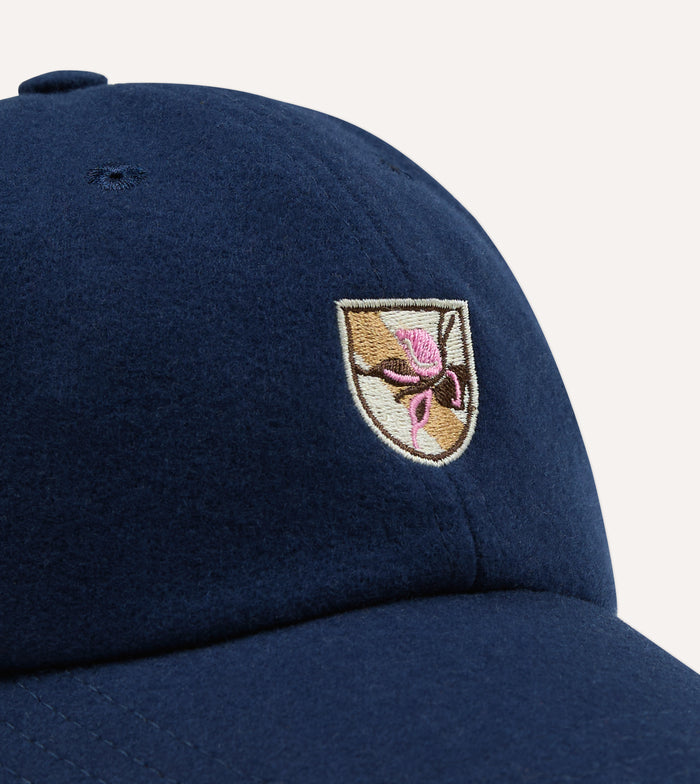 Navy 'Crests' Merino Wool Baseball Cap