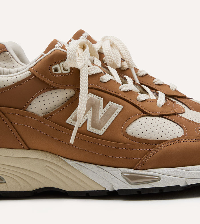 New Balance 'Luxe Nubuck' Chipmunk and Birch Made in UK 991v1 Trainers