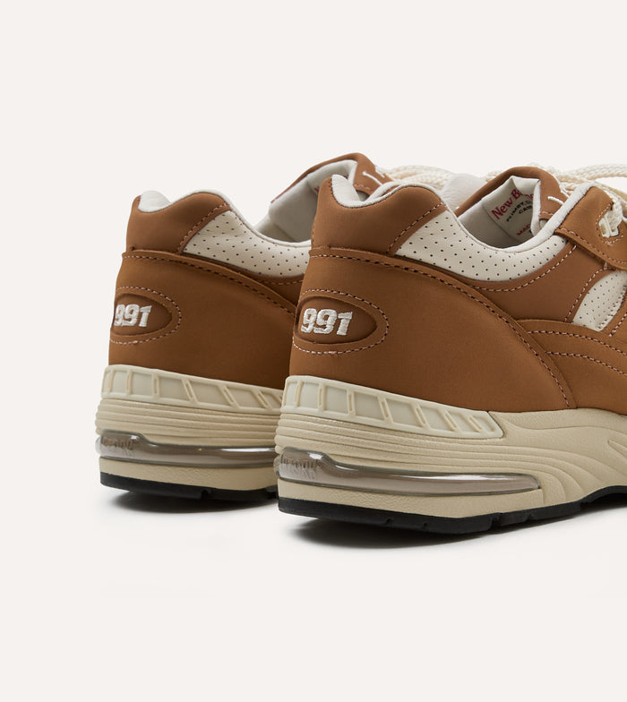 New Balance 'Luxe Nubuck' Chipmunk and Birch Made in UK 991v1 Trainers