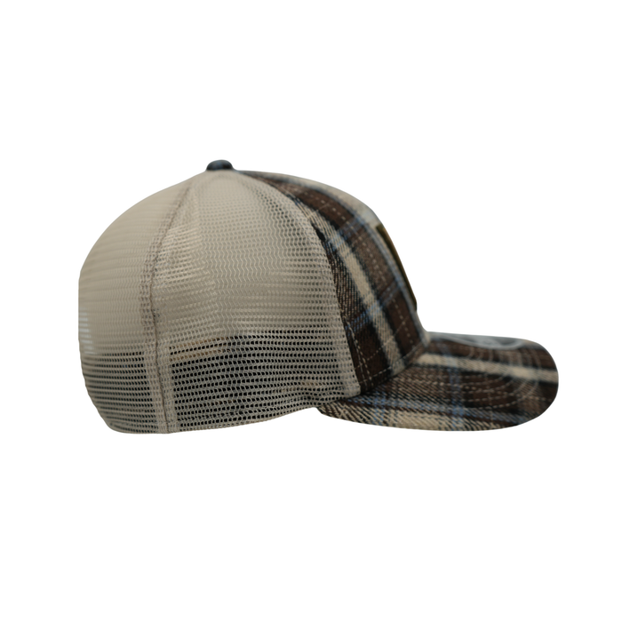 New Era 9FORTY Buffalo Bills Rustic Brown & Pale Blue Plaid M-Crown Snapback