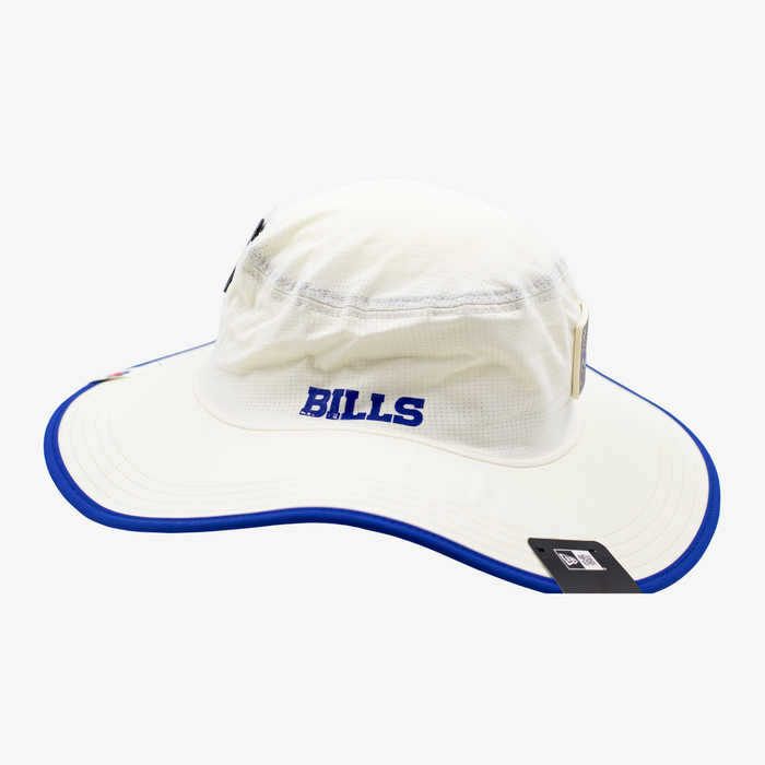 New Era Bills 2026 White Large Blue Brim Bucket Hat