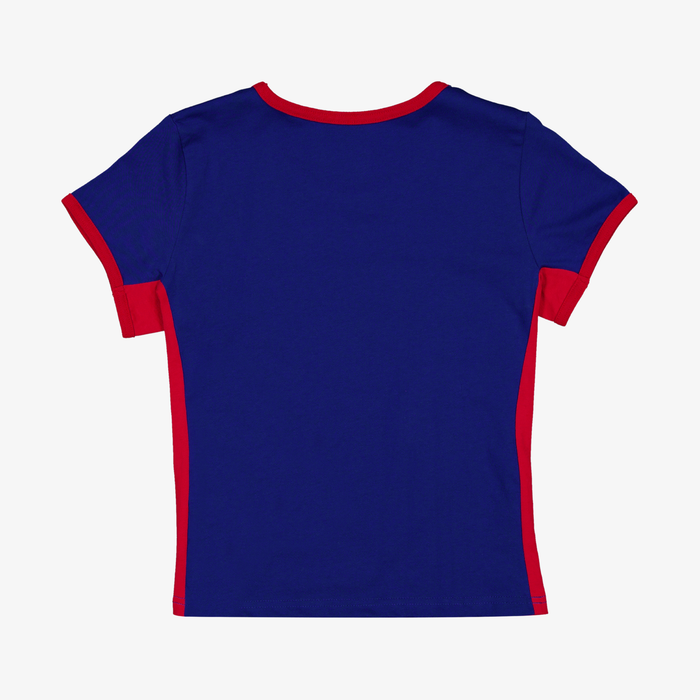New Era Women's Buffalo Bills Royal & Red Cropped Ringer T-Shirt