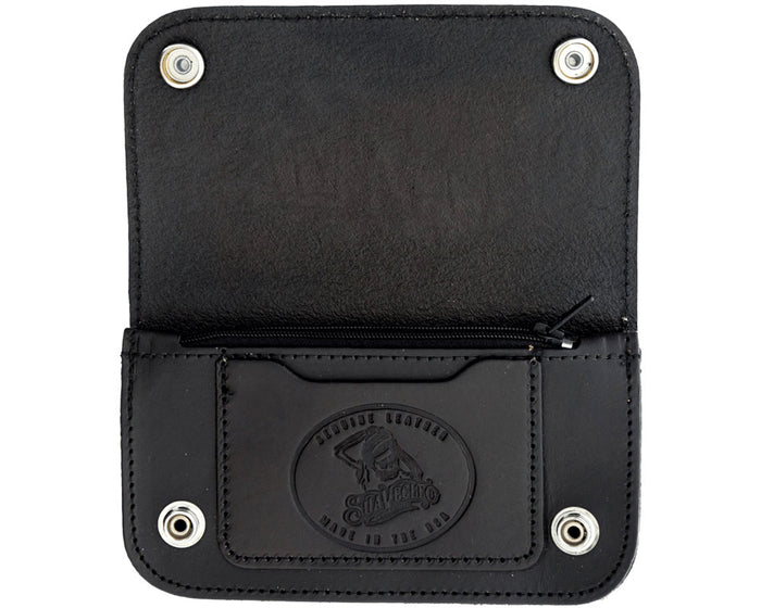 OG Script Chained Biker Wallet - Black - Open