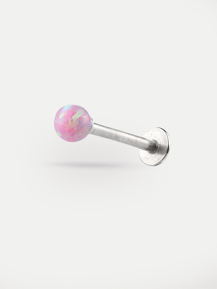 Opal Ball Flatback Barbell 16G | Purple-Image 1