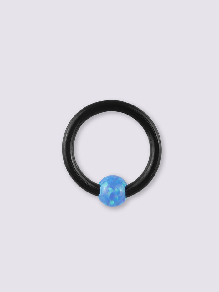 Opal Black Bead Ring 16G | Blue-Image 1