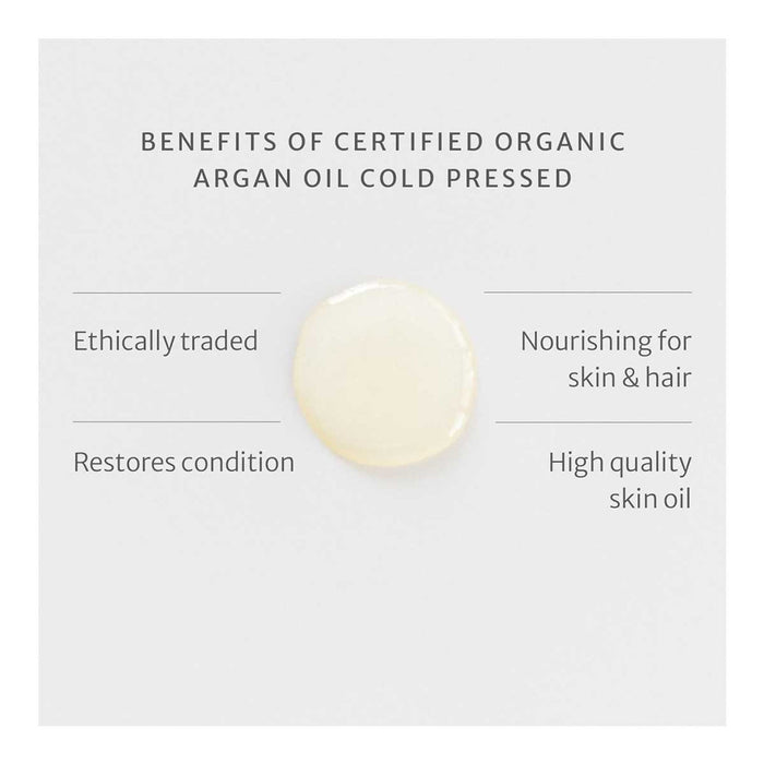 50ml BioBalance Organic Argan Oil texture and benefits, including ethically traded, restores condition, nourishing for skin and hair, and high quality skin oil.