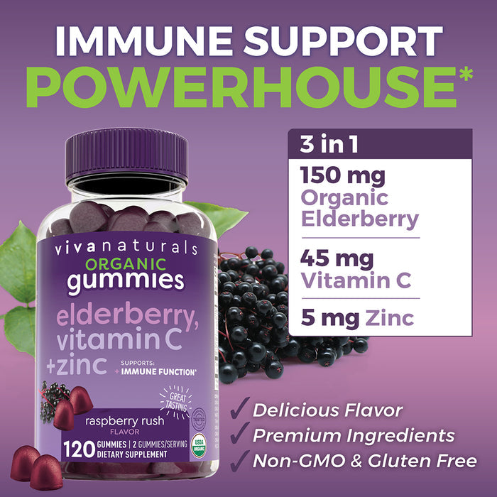 Organic Elderberry Gummies, Adults