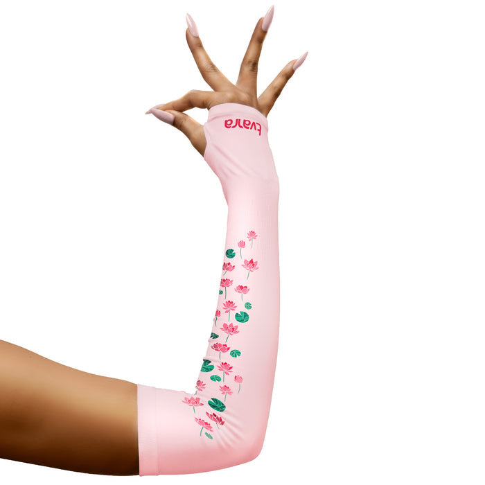 pink arm sleeves for sun protection