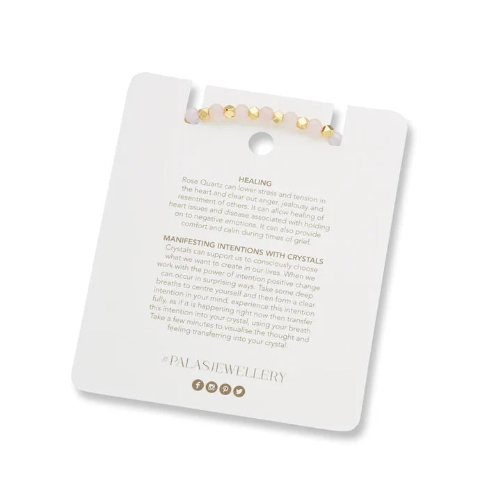 Palas Rose Quartz Aura of Gold Gem Bracelet