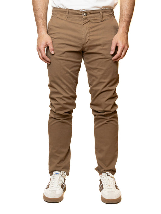 QB24 pantalone cotone beige 0126147 COTONE-BEIGE