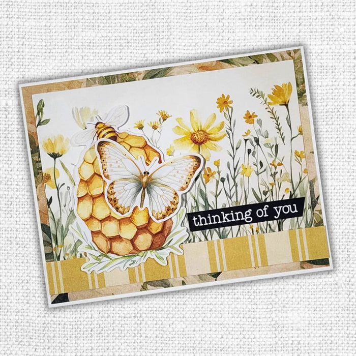 Paper Rose - 6X6 Paper Collection - Bees & Butterflies Basics. Available at Embellish Away located in Bowmanville Ontario Canada. Example by brand ambassador.
