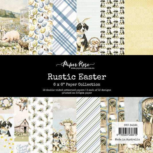 Paper Rose - 6X6 Paper Collection - Rustic Easter. 18 double-sided papers 3 ea. of 12 designs. Available at Embellish Away located in Bowmanville Ontario Canada