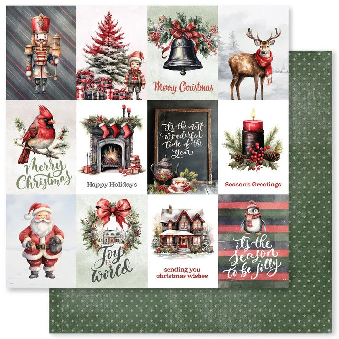 Paper Rose Studio - 12x12 Paper Collection - Jolly Holidays. Expertly curated for the festive holiday season, the Jolly Holidays Collection showcases a classic red and green color palette with touches of black. Available at Embellish Away located in Bowmanville Ontario Canada.