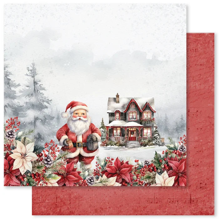 Paper Rose Studio - 6x6 Paper Collection - Jolly Holidays. Traditional Christmas images such as nutcrackers, Santa, plaids, cozy homes, beautiful poinsettias, cardinals and jingling bells. Perfect for creating beautiful and festive holiday crafts. Available at Embellish Away located in Bowmanville Ontario Canada.