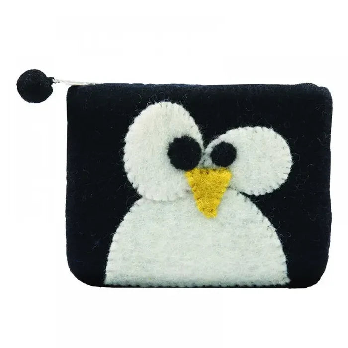 Penguin Face White/ Black Coin Purse