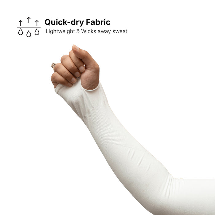 Petals UV Protection Arm Sleeves White | Comfortable Hand Sleeves for Women