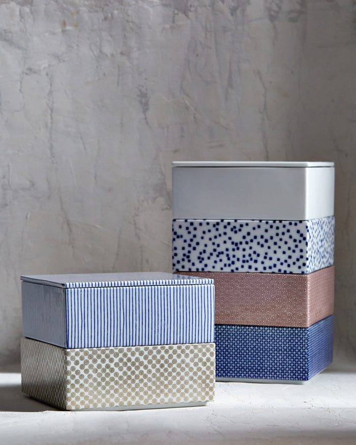 Porcelain Box - Blue Stripe