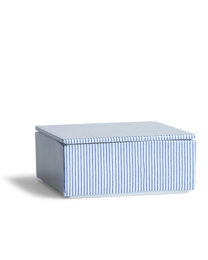 Porcelain Box - Blue Stripe