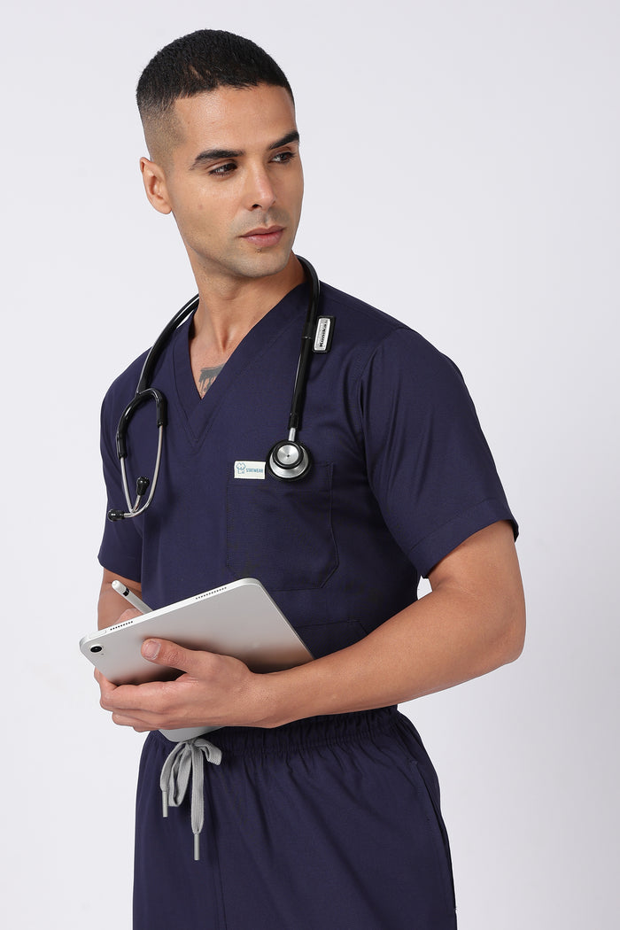 Prime - Men's V-Neck Scrub - 7 Pocket - Navy