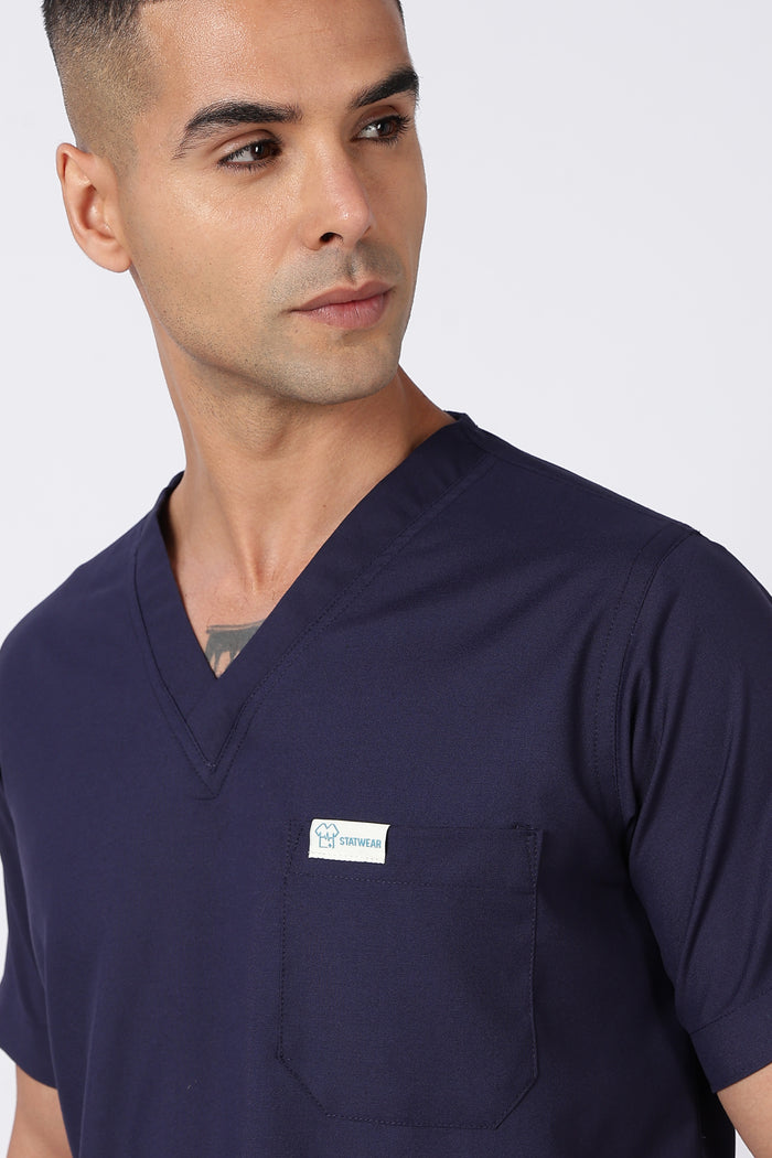 Prime - Men's V-Neck Scrub - 7 Pocket - Navy